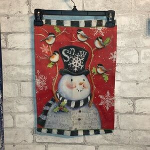 Snowman garden flag